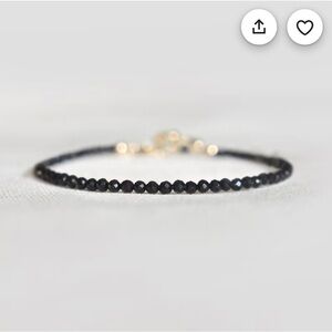 Black Tourmaline Gemstone Bracelet • Grounding, Protection, Balance • Handmade